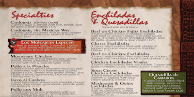 Specialties/Enchiladas/Combos
